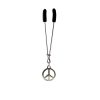 Tweezer - Chrome with Peace Sign Face Charm includes organza gift storage bag