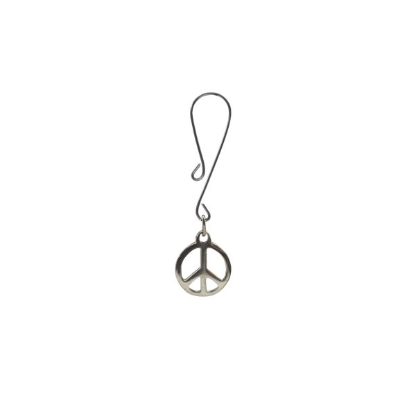 Clit Clamp - Curl Loop with Peace Sign Charm includes organza gift storage bag
