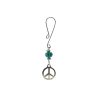 Clit Clamp - Curl Loop with Peace Sign Charm & Green Bead includes organza gift storage bag