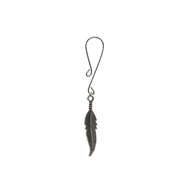 Clit Clamp - Curl Loop with Feather Charm includes organza gift storage bag