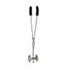 Clit Clamp - Tweezer - Chrome with Labrys Charm includes organza gift storage bag