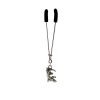 Clit Clamp - Tweezer - Chrome with Gecko Charm includes organza gift storage bag