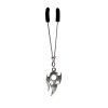 Clit Clamp - Tweezer - Chrome with Tribal Charm includes organza gift storage bag