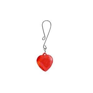 Clit Clamp - Curl Loop with Lg Red Heart Charm includes organza gift storage bag