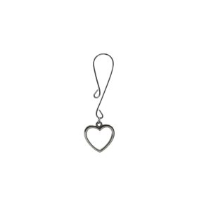 Clit Clamp - Curl Loop with Silver Heart Charm includes organza gift storage bag