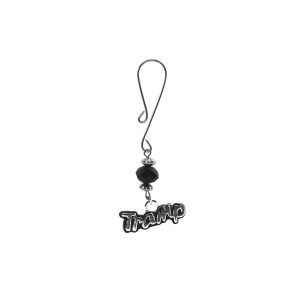 Clit Clamp - Curl Loop with Tramp Charm & Black Bead includes organza gift storage bag
