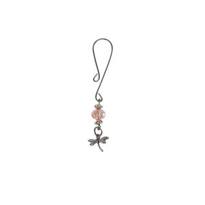 Clit Clamp - Curl Loop W/Dragonfly Charm & Pink Bead includes organza gift storage bag