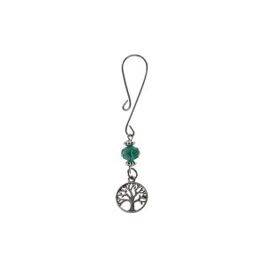 Clit Clamp - Curl Loop W/Tree of Life Charm & Turquoise Bead includes organza gift storage bag