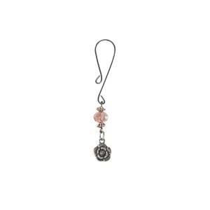 Clit Clamp - Curl Loop W/Flower Charm and Pink Bead includes organza gift storage bag