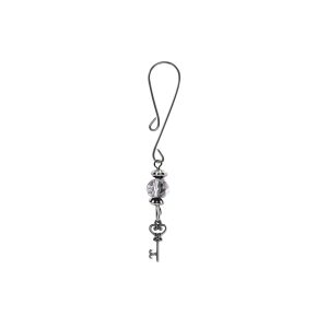 Clit Clamp - Curl Loop W/Key Charm & Silver Bead includes organza gift storage bag
