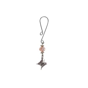 Clit Clamp - Curl Loop W/Butterfly Charm and Pink Bead includes organza gift storage bag