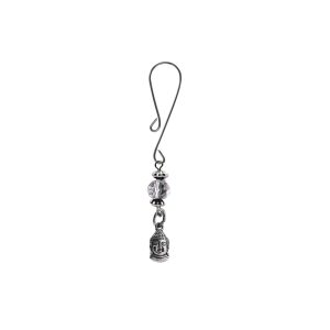 Clit Clamp - Curl Loop W/Buddha Charm and Silver Bead includes organza gift storage bag