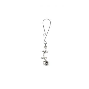 Stylish Gecko Charm on Dainty Curl Loop Style Clit Clamp  includes organza gift storage bag