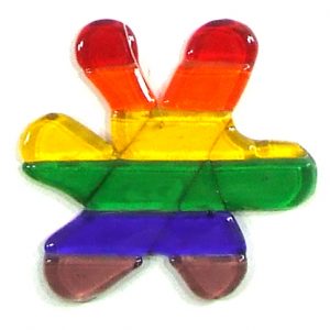 Rainbow fused glass splash ornament