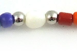 Rainbow white silver beads necklace