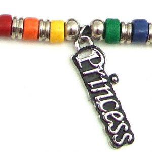Rainbow Ceramic Beads with Princess Charm