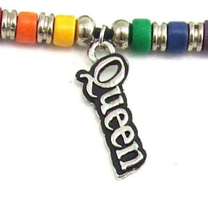 Rainbow Ceramic Beads with Queen Charm