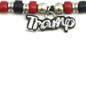 Red & Black Ceramic Beads with Tramp Charm