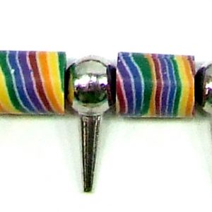 Rainbow Fimo Beads & Spikes with Tubes Necklace