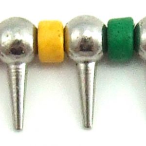 Rainbow Ceramic Beads & Spikes on Black Cord Necklace