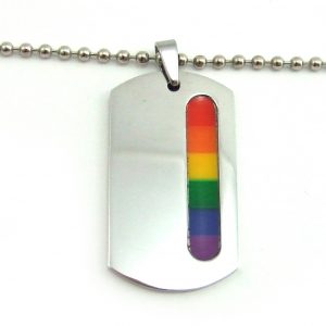 Rainbow Strip Dog Tag Necklace