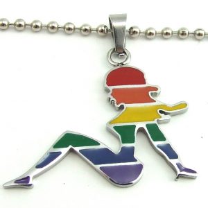 Stainless Steel Rainbowbow Rainbowbow Mud Flap Girl Pendant
