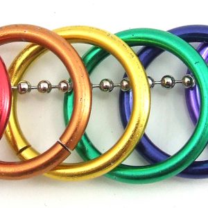Rainbow rings on ball chain Necklace