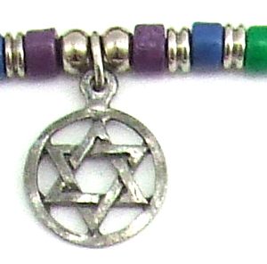 Rainbow cermamic beads large star dav necklace