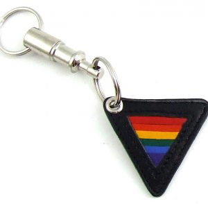 PA Key chain w/leather Rainbow Tri-Angle