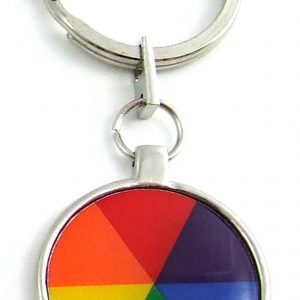 Rainbow Pie Pewt Key Chain
