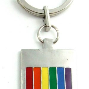 Rainbow Flag Pewt Key Chain
