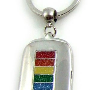 Rainbow Bar frame/Mirr Pewt Key Chain