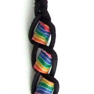 Rainbowbow Fimo Beads Braided Key Chain