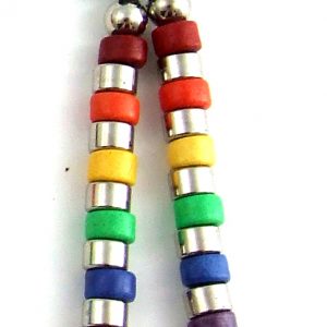 Rainbow Cer Beads/Silver Key