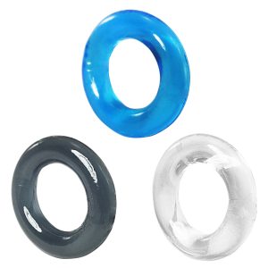 Stretch To Fit Cock Ring - 3 Pack - Multiple Colors