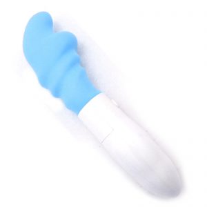 6 1/2" Mini Soft Touch Silicone Clitoral Stimulating Vibrator - 4 Speeds or Functions - AAA Batteries - Blue