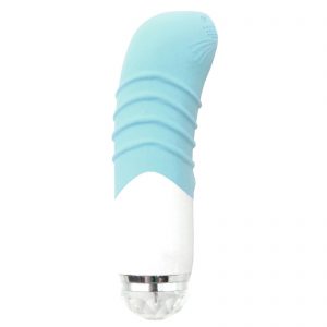 6" Vibrator with 4 Speeds or Functions and Pleasure Ridges with Crystal Look Base - Blue