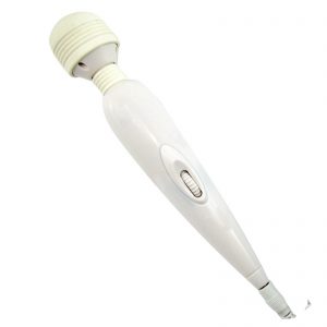 7 1/2" Mini Wand Clitoral Stimulating Vibrator with Variable Speed Dial Standard AA Batteries - White