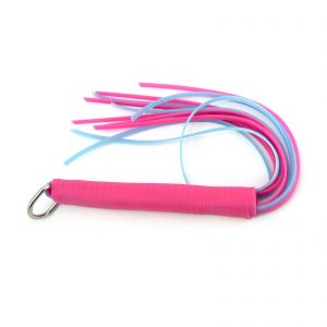 10" Soft Vinyl Strap or Tassel Whip Hot Pink & Blue