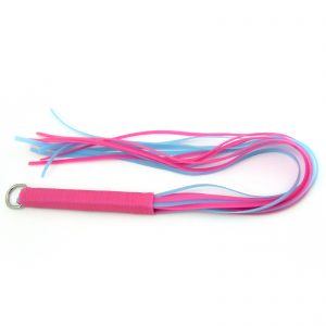 20" Soft Vinyl Strap or Tassel Whip Hot Pink & Blue