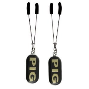Nipple Clamp - Tweezer - Chrome with Pig Tag