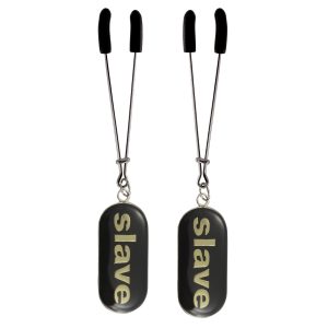 Nipple Clamp - Tweezer - Chrome with Slave Tag