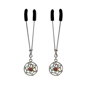 Nipple Clamp - Tweezer - Chrome with Dream Catcher Charm