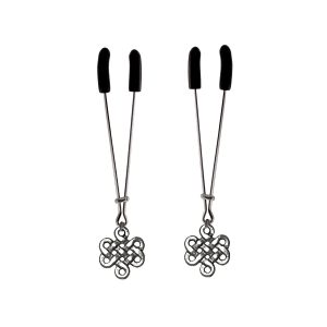 Nipple Clamp - Tweezer - Chrome with Celtic Charm