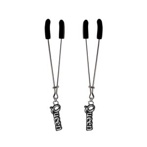 Nipple Clamp - Tweezer - Chrome with Queen Charm