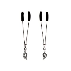 Nipple Clamp - Tweezer - Chrome W/Leaf Charms