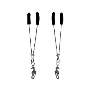 Nipple Clamp - Tweezer - Chrome W/Sea Horse Charms