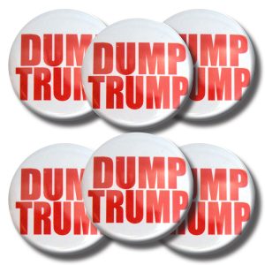 Set DUMP TRUMP buttons (SET OF 6) 1.25” or 3.175cm pin back button