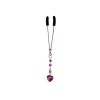 Clit Clamp - Tweezer W/Heart Charm & Red Beads includes organza gift storage bag