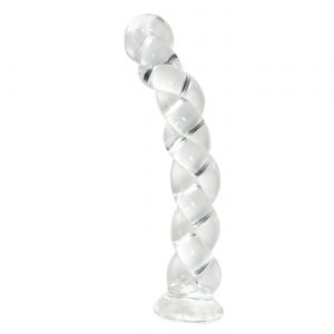 7" Twisted Borosilicate Glass Dildo Dong Clear